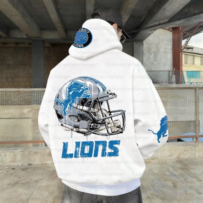 Unisex "Detroit Lions " Graphic Streetwear Vintage Plush Hoodie