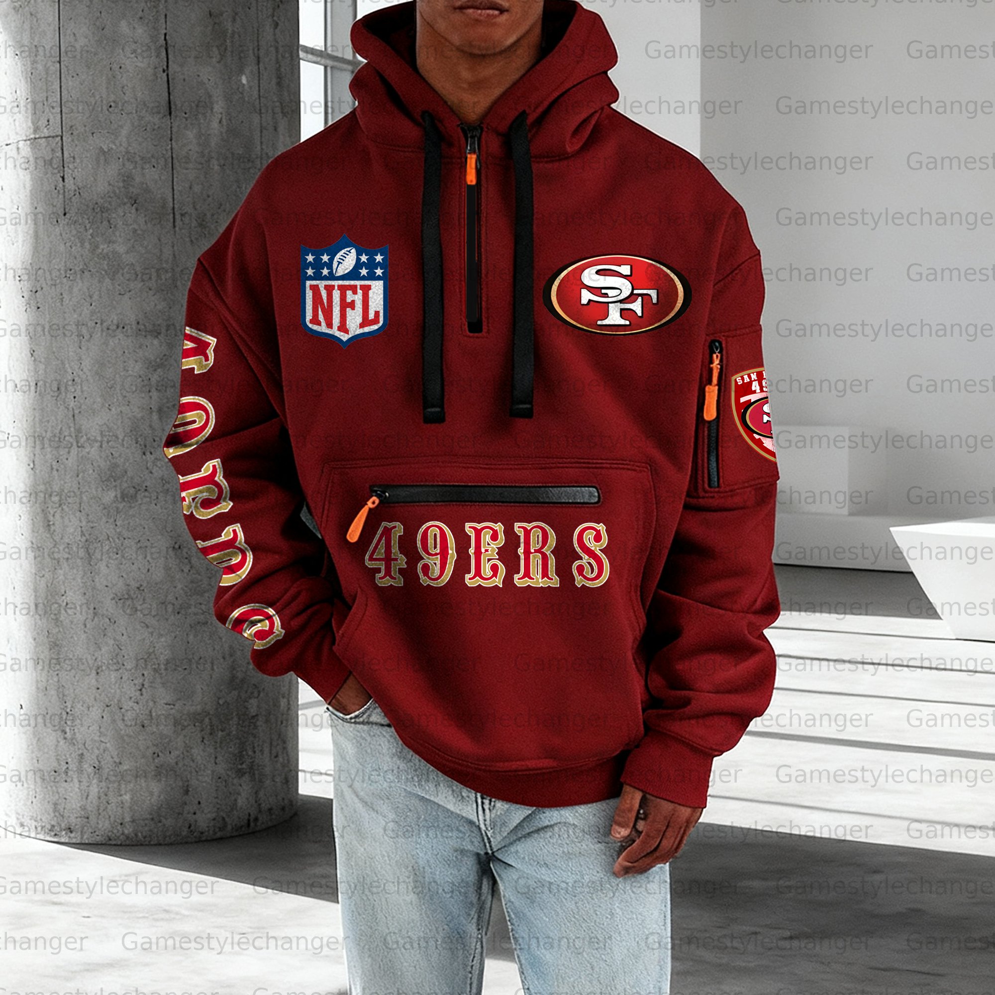 Unisex "San Francisco 49ers" Graphic Streetwear Vintage Plush Hoodie