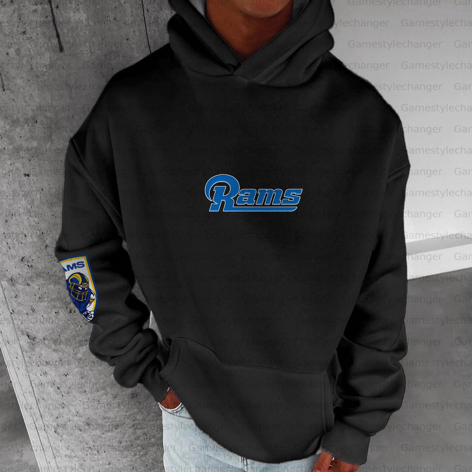 Unisex "Los angeles rams" Graphic Streetwear Vintage Plush Hoodie