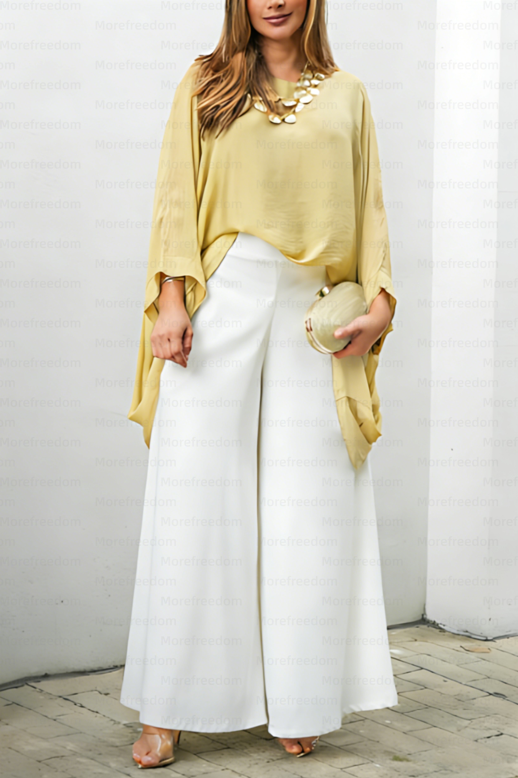 ⏰ LAST DAY SAVE 50%🔥Women's comfortable and casual batwing sleeve top and straight-leg pants two-piece set