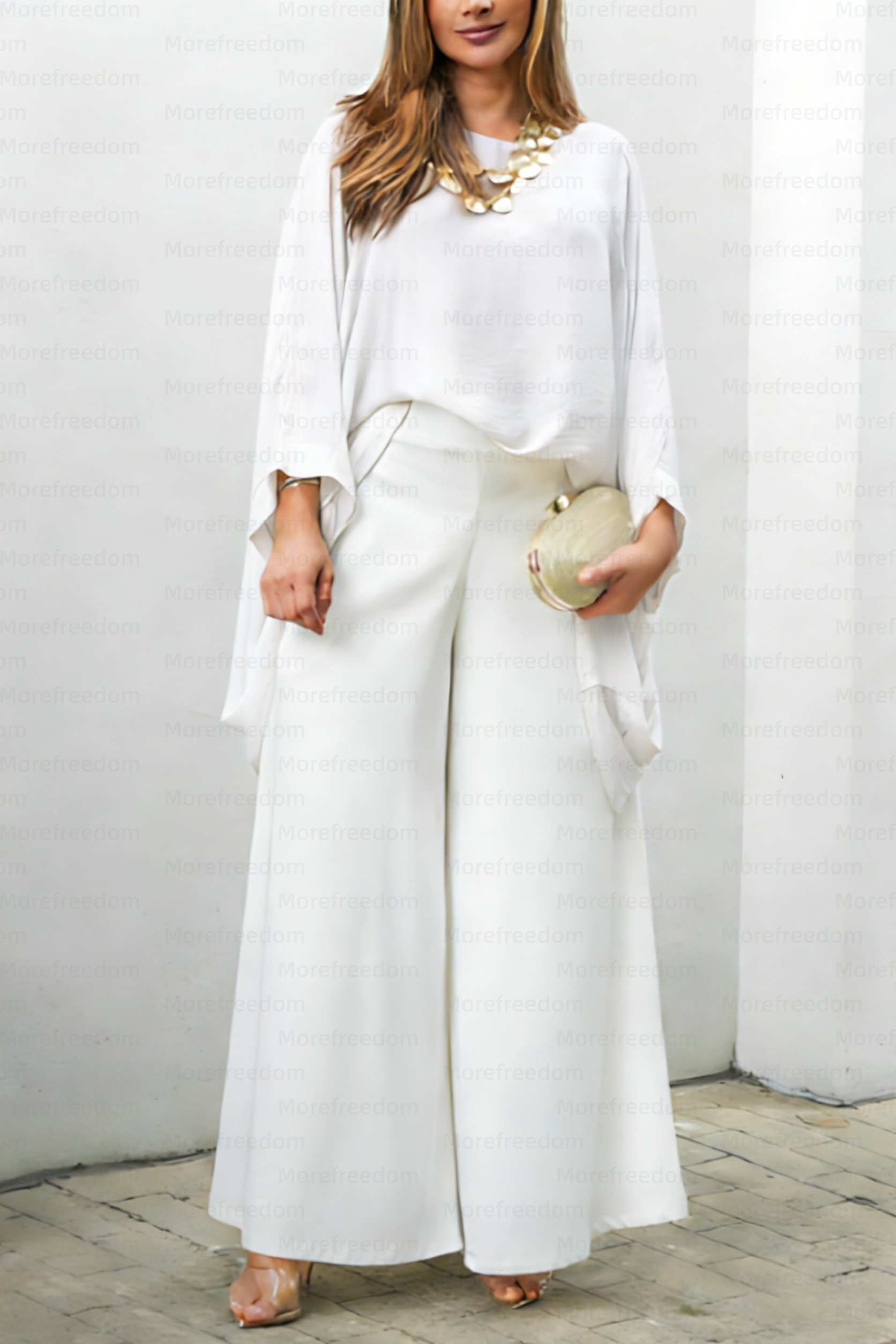 ⏰ LAST DAY SAVE 50%🔥Women's comfortable and casual batwing sleeve top and straight-leg pants two-piece set