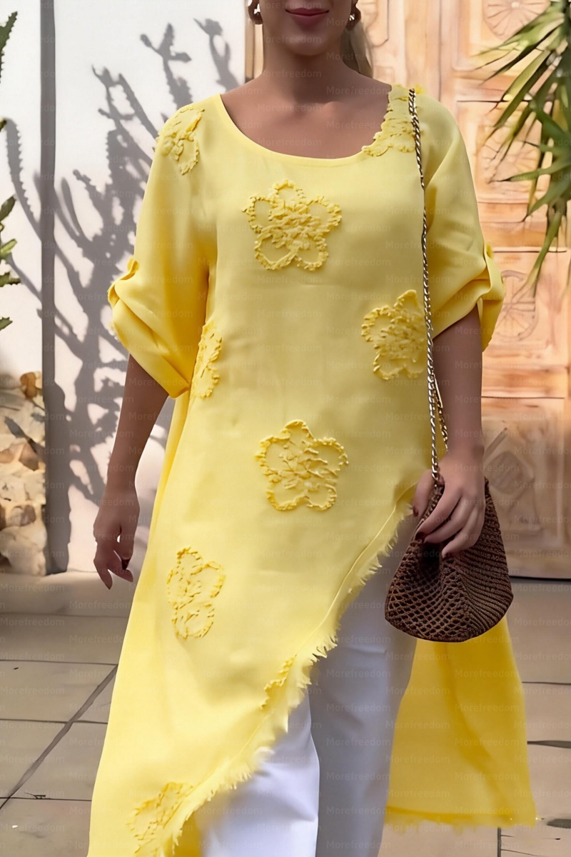 ⏰ LAST DAY SAVE 50%🔥Women's vacation and leisure asymmetrical jacquard top