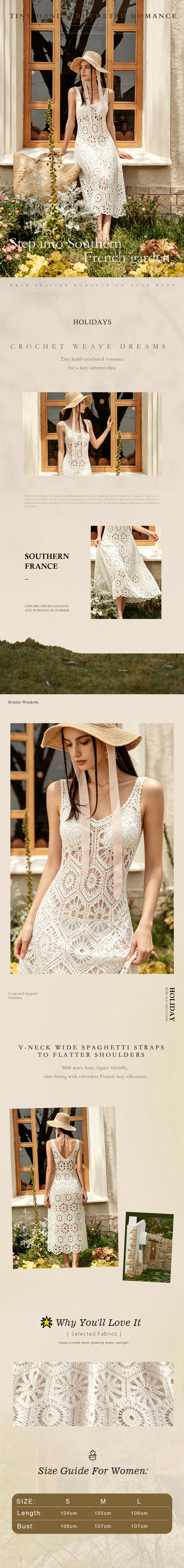 White crochet dress women sleeveless boho lace knit summer dress, hollow out beach cover up vacation outfit with elegant resort wear style, feminine summer fashion look