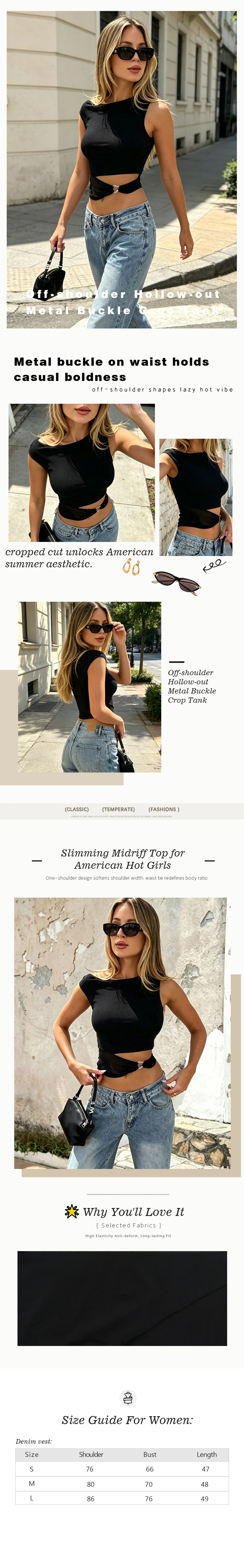Black cut out crop top women sleeveless slim fit ruched waist design, sexy Y2K going out top with waist detail, minimal chic streetwear fashion outfit styled with jeans for summer date night and casual looks