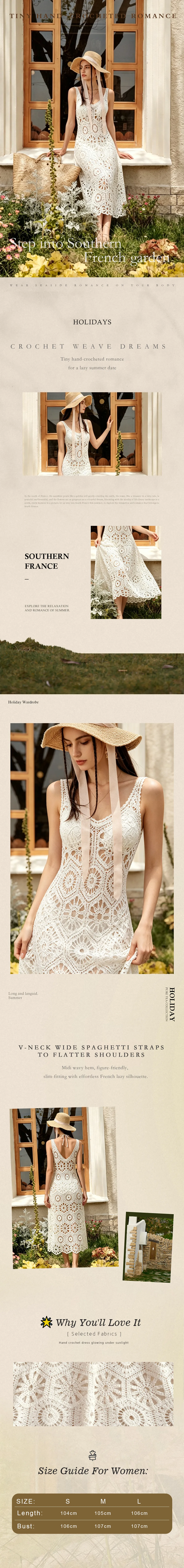 White crochet dress women sleeveless boho lace knit summer dress, hollow out beach cover up vacation outfit with elegant resort wear style, feminine summer fashion look