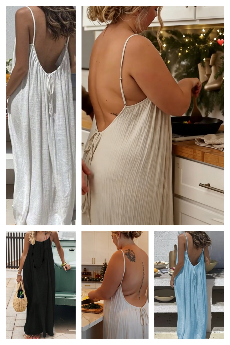 Women's backless casual dress for home and vacation