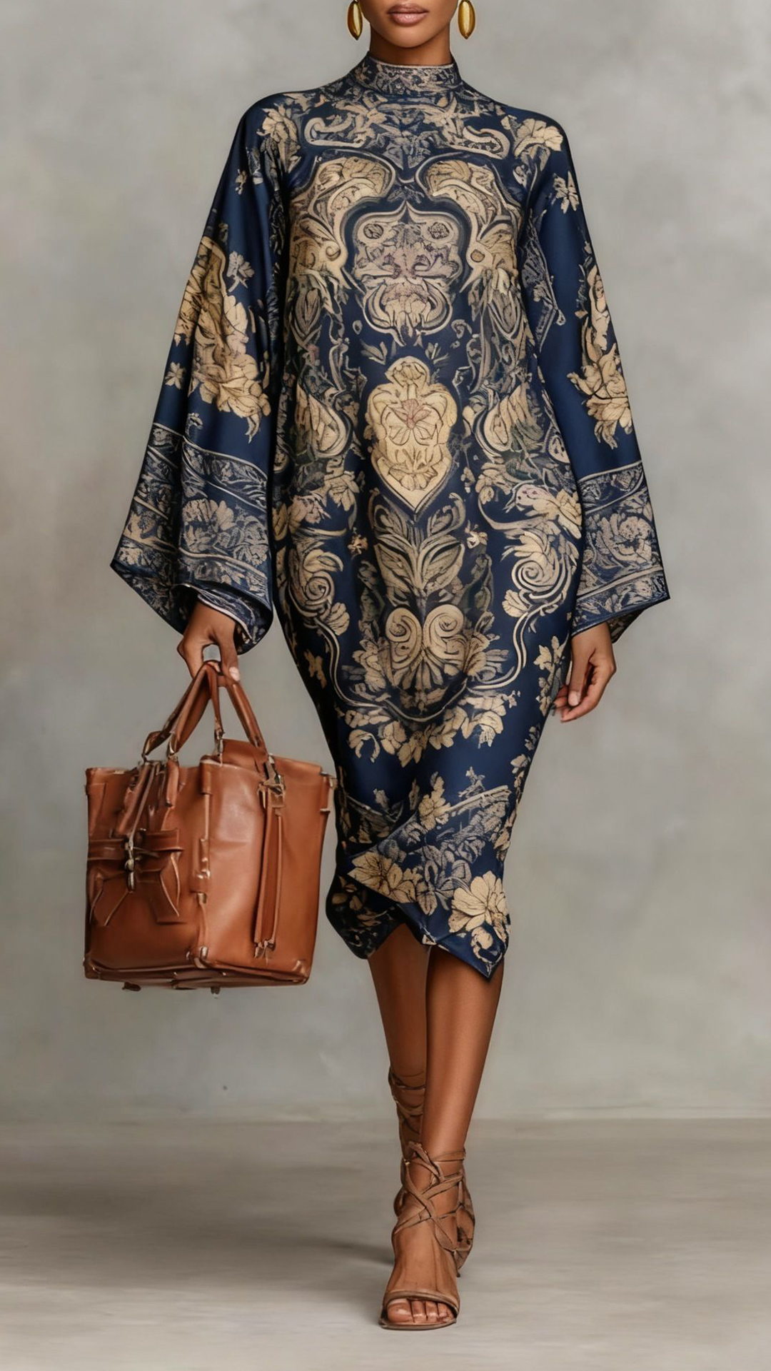 [Copy]Women's Leopard Print V-Neck Slim Fit Short Sleeve Long Dress