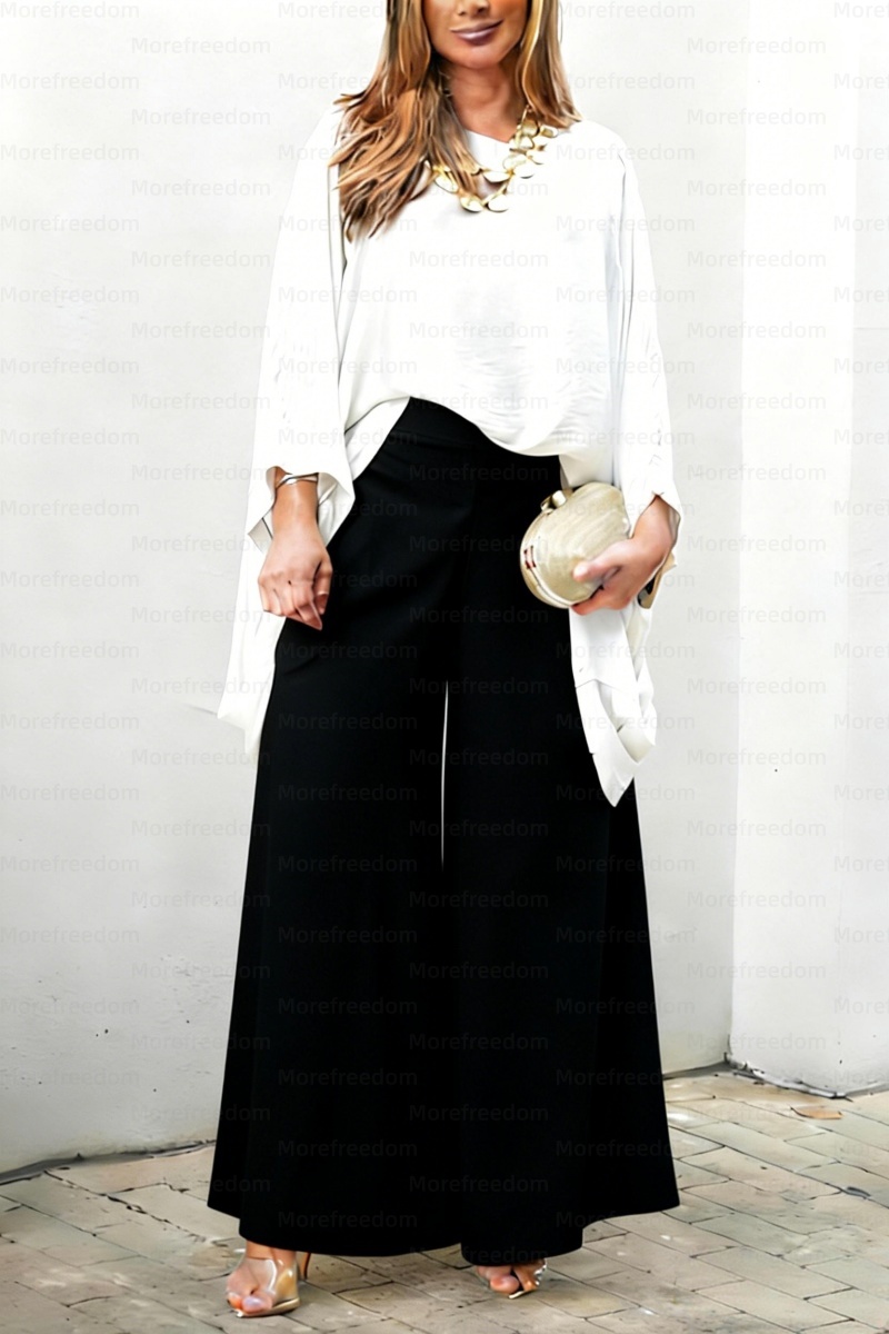 ⏰ LAST DAY SAVE 50%🔥Women's comfortable and casual batwing sleeve top and straight-leg pants two-piece set