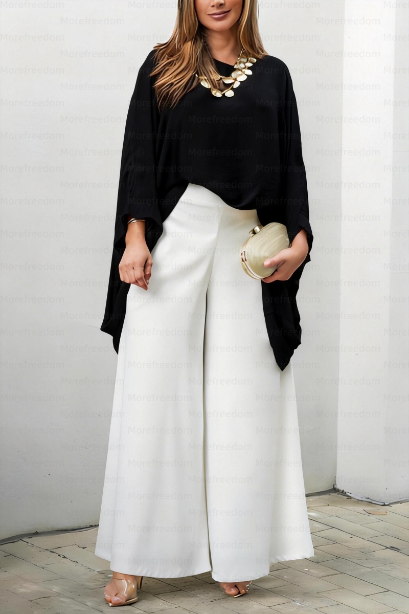 ⏰ LAST DAY SAVE 50%🔥Women's comfortable and casual batwing sleeve top and straight-leg pants two-piece set