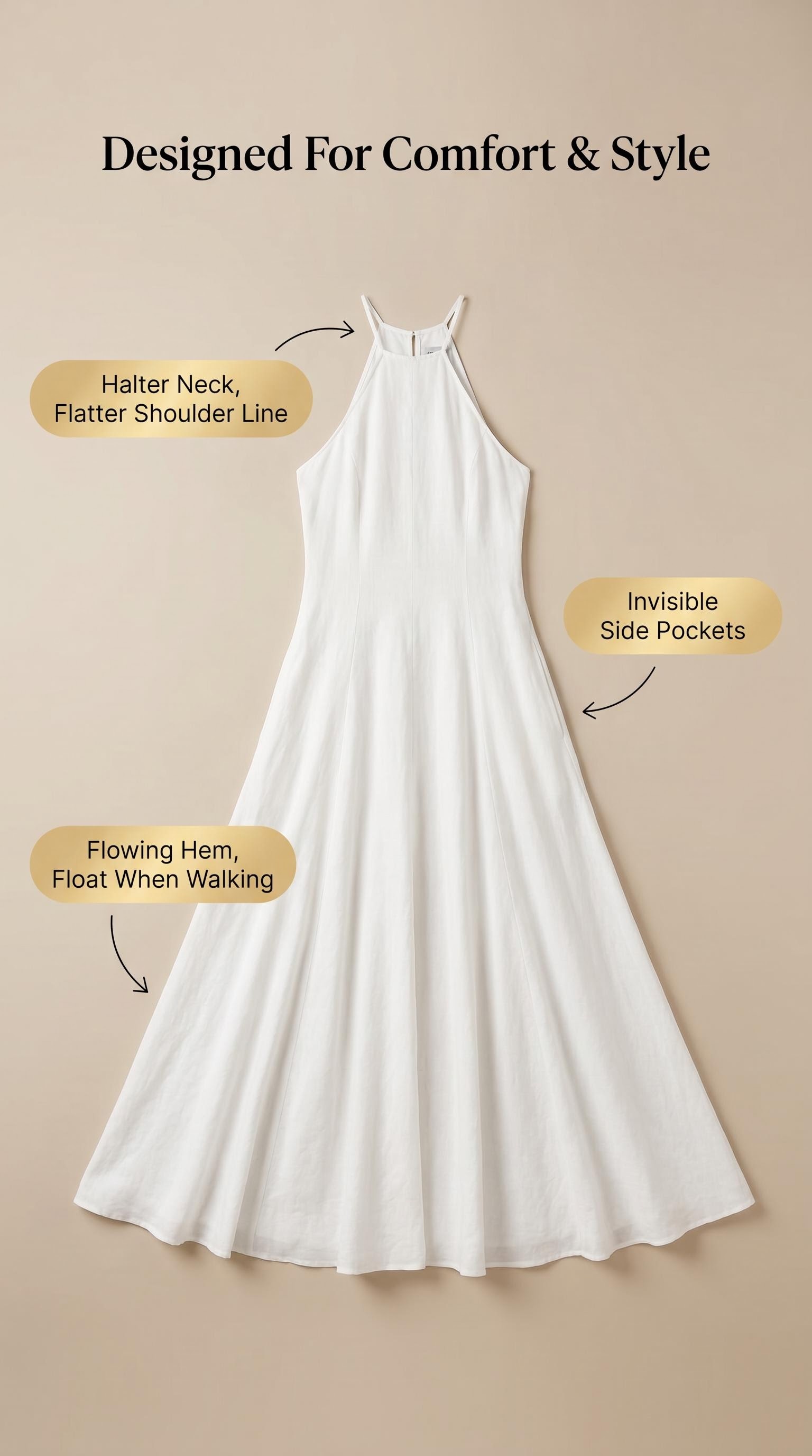 alt="large swing A-line maxi skirt with 3D cutting - loose waist fits all body types"