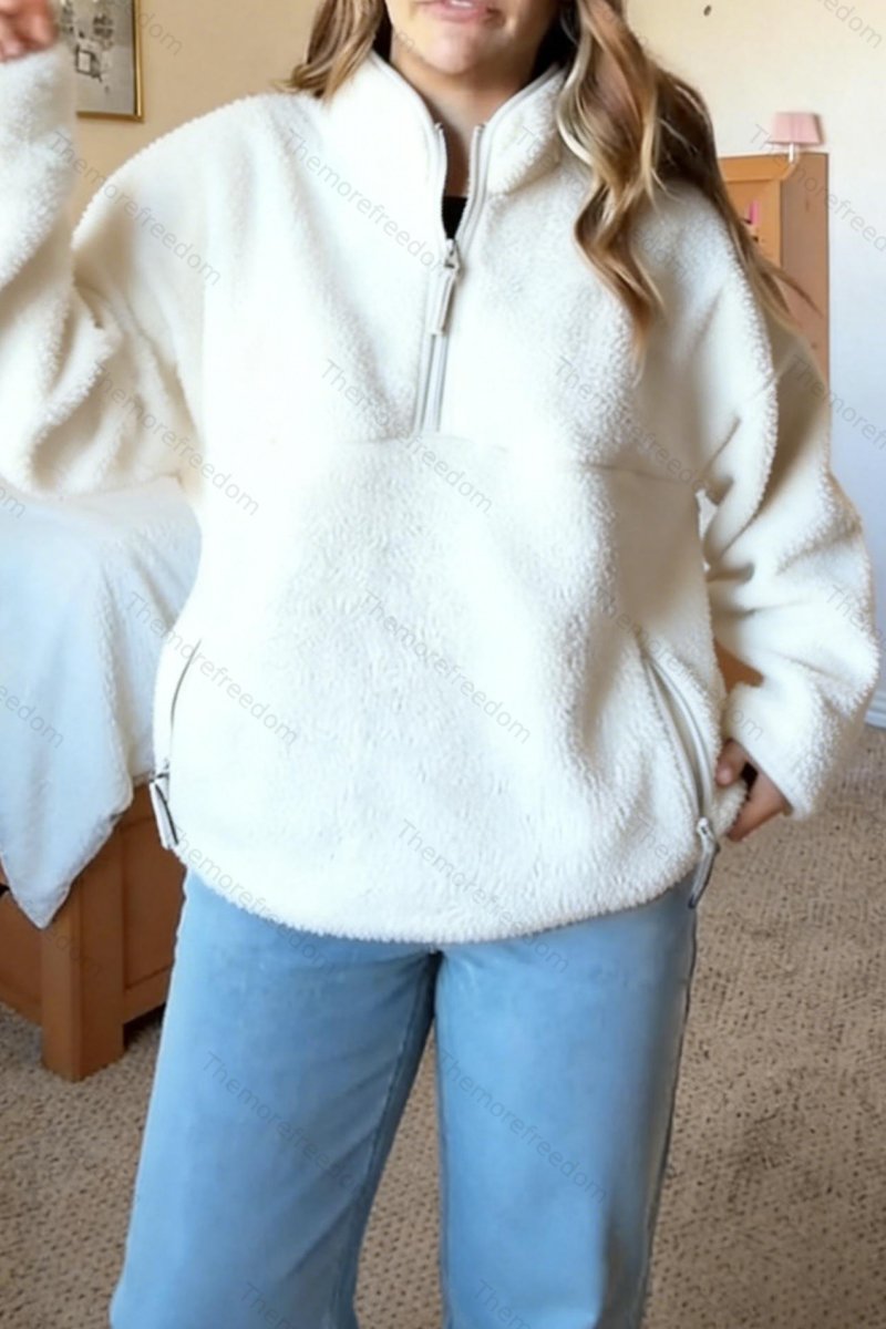 Women's everyday casual fleece zip-up hoodie