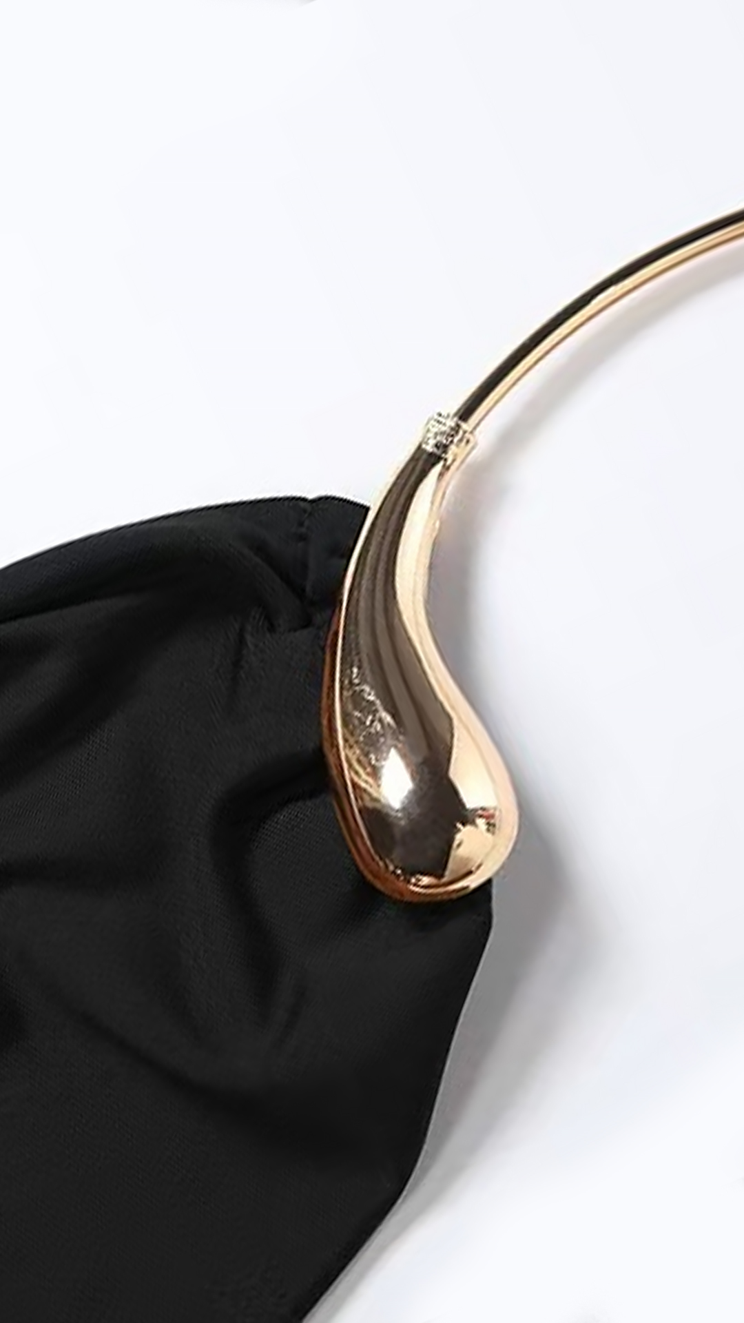 Black ruched halter neck top ring detail front design women slim fit sexy crop shirt close up