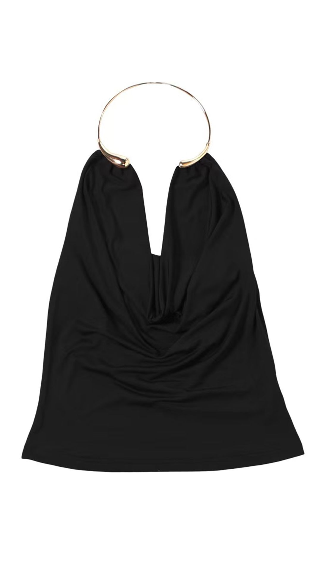 Slim fit black halter crop top women flattering silhouette sleeveless summer fashion top