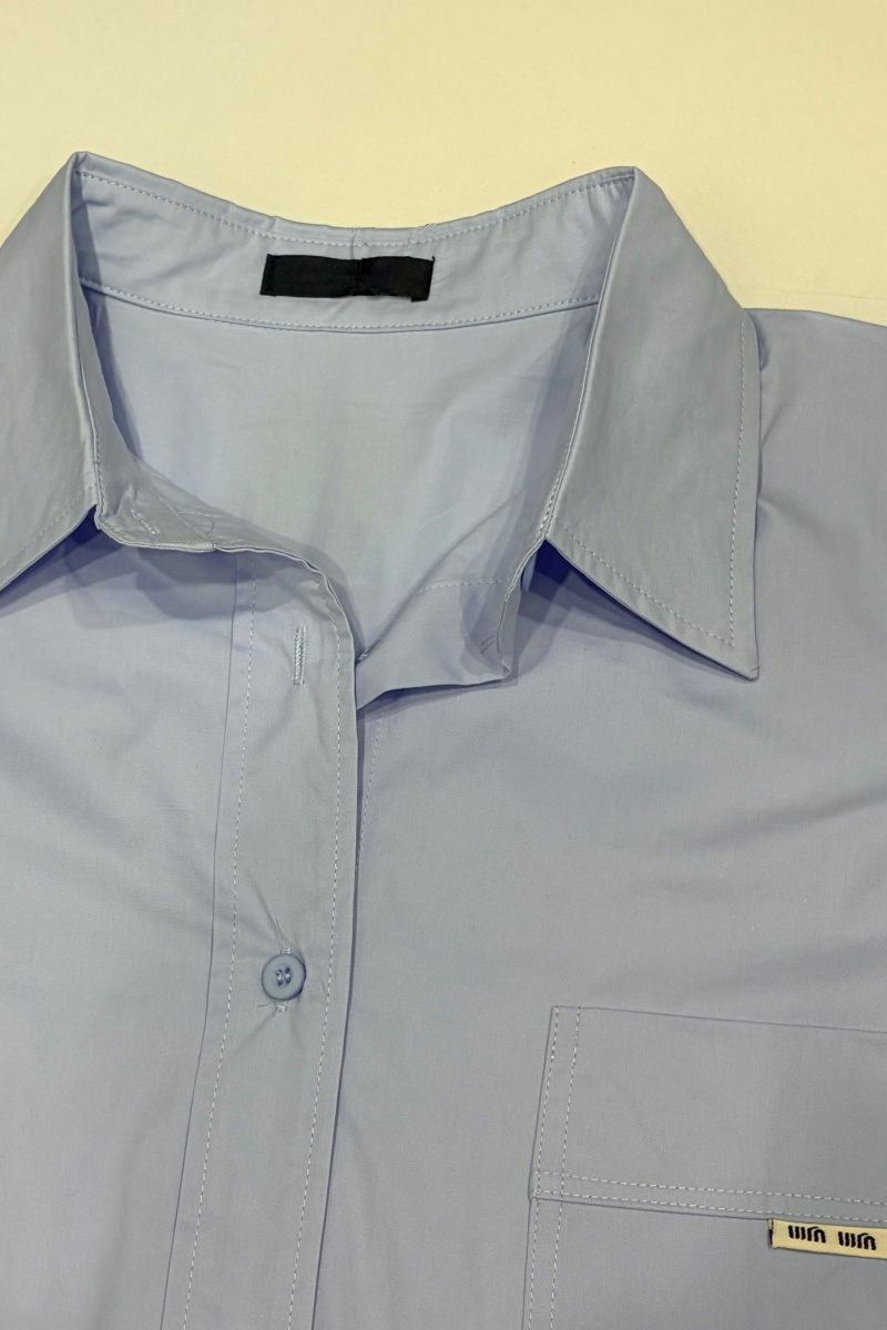 Women's Elegant & Versatile Blue Commuter Shirt with Pockets