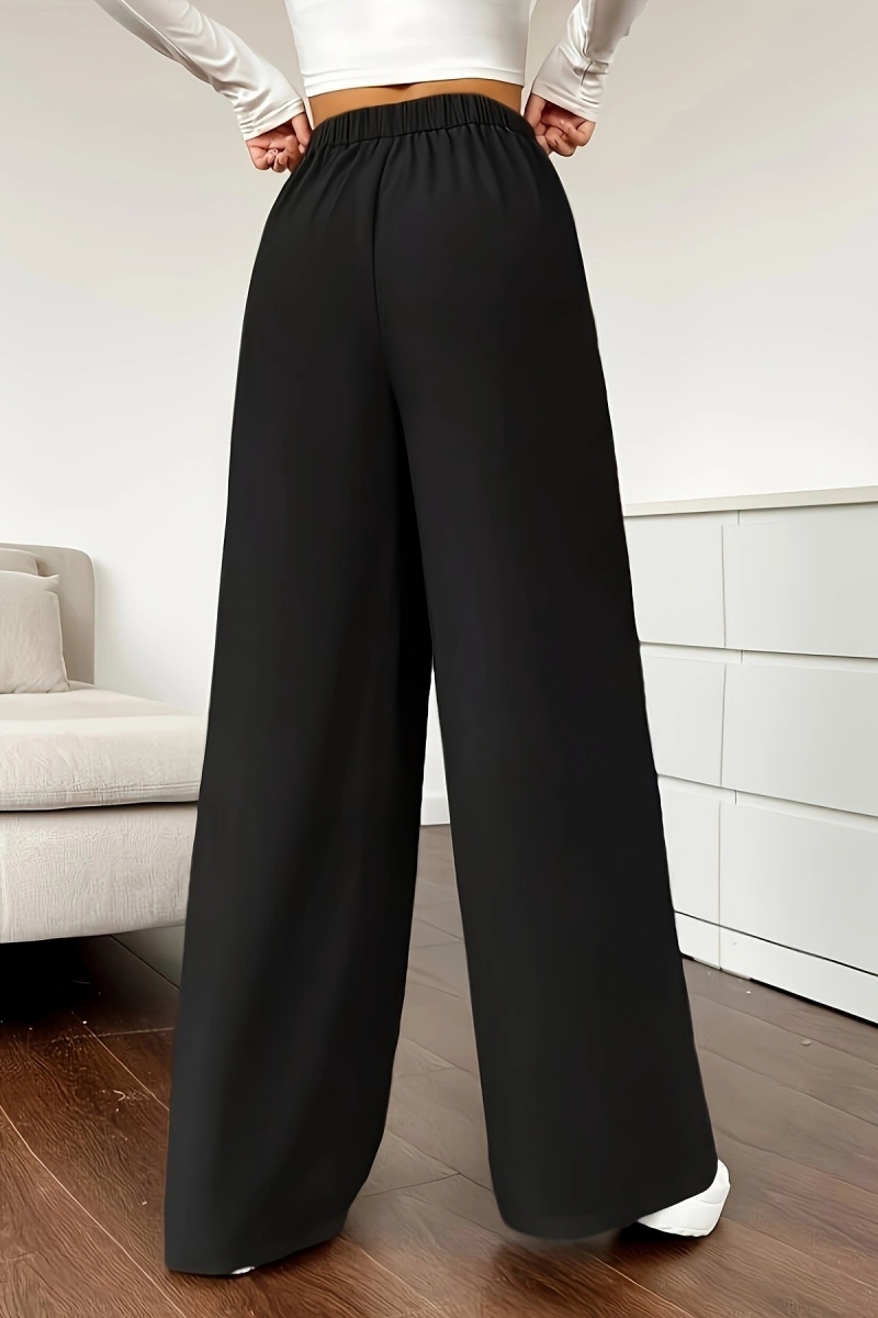 Women's casual loose wide-leg pants, high-waisted straight-leg trousers with excellent drape.
