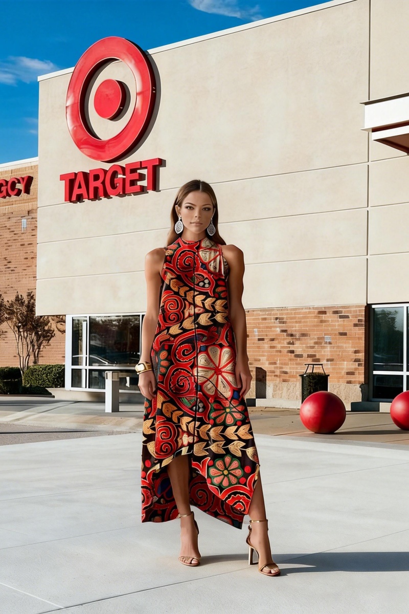 Women's sleeveless loose-fitting printed dress