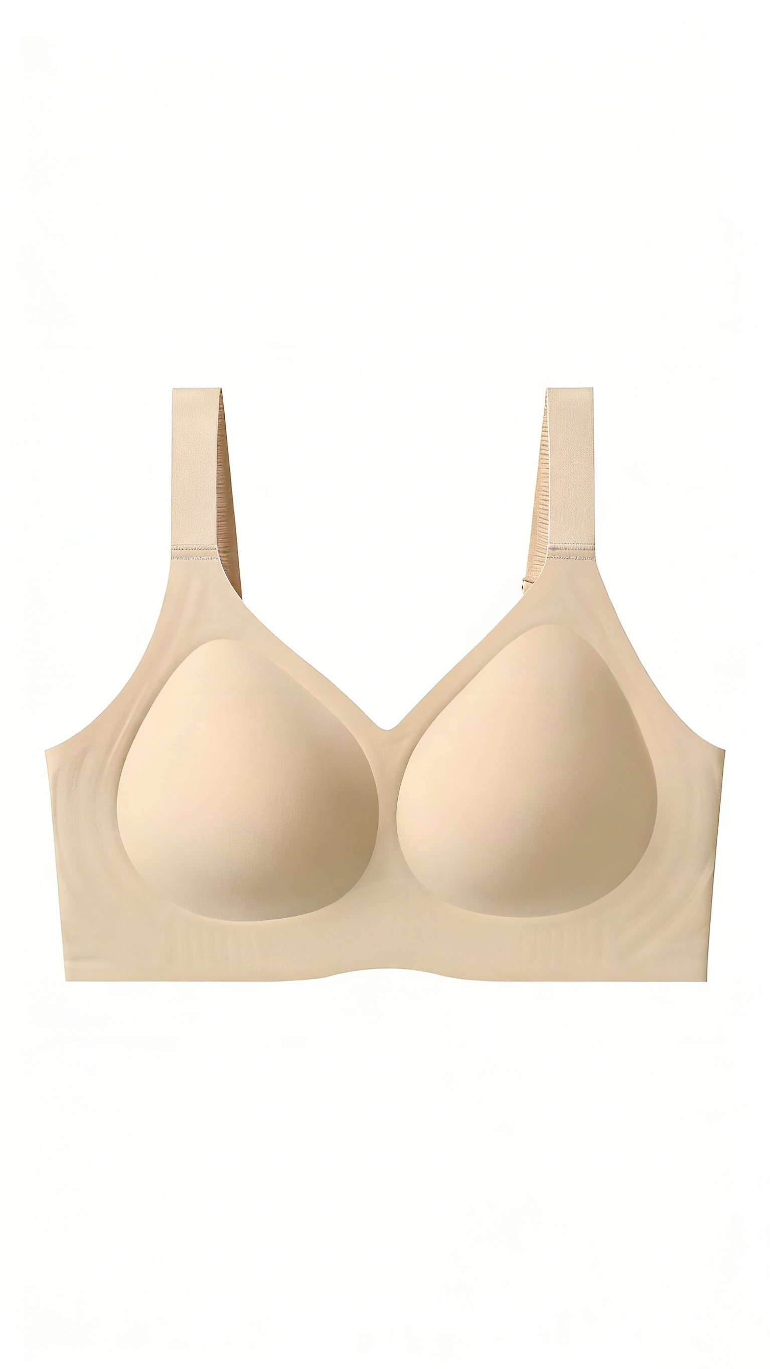Women's Thin Seamless Bra for Larger Busts Minimizing Lifting and Gathering Support to Prevent Sagging and Smooth Side Bulge