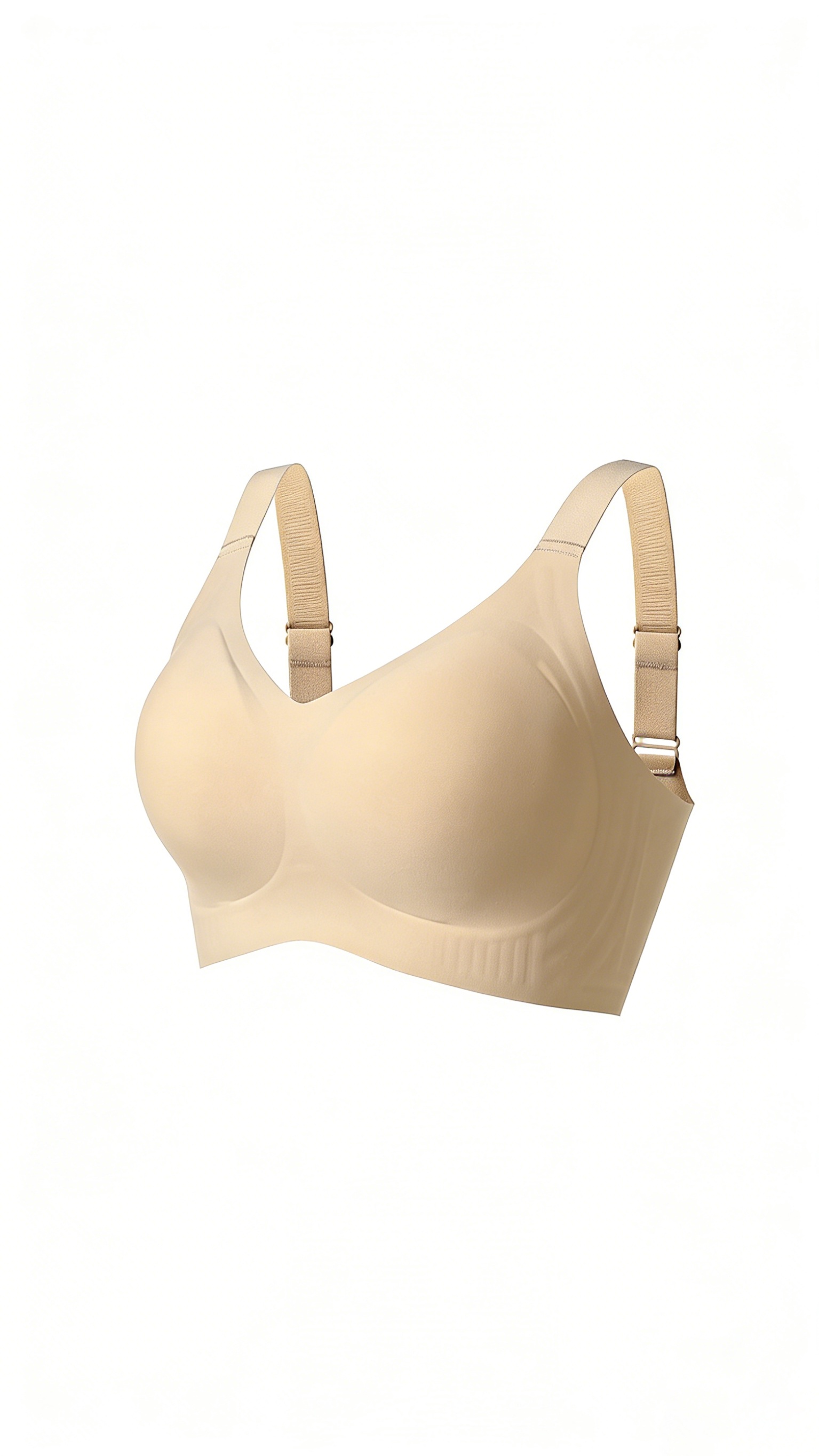 Women's Thin Seamless Bra for Larger Busts Minimizing Lifting and Gathering Support to Prevent Sagging and Smooth Side Bulge