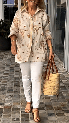 Women's casual loose-fitting printed two-piece set