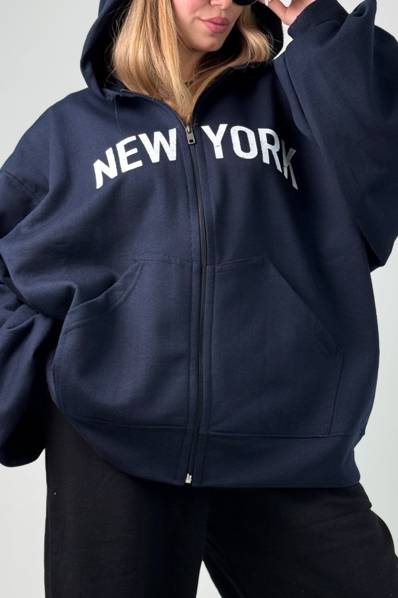 Women's fashionable letter print cardigan hoodie jacket