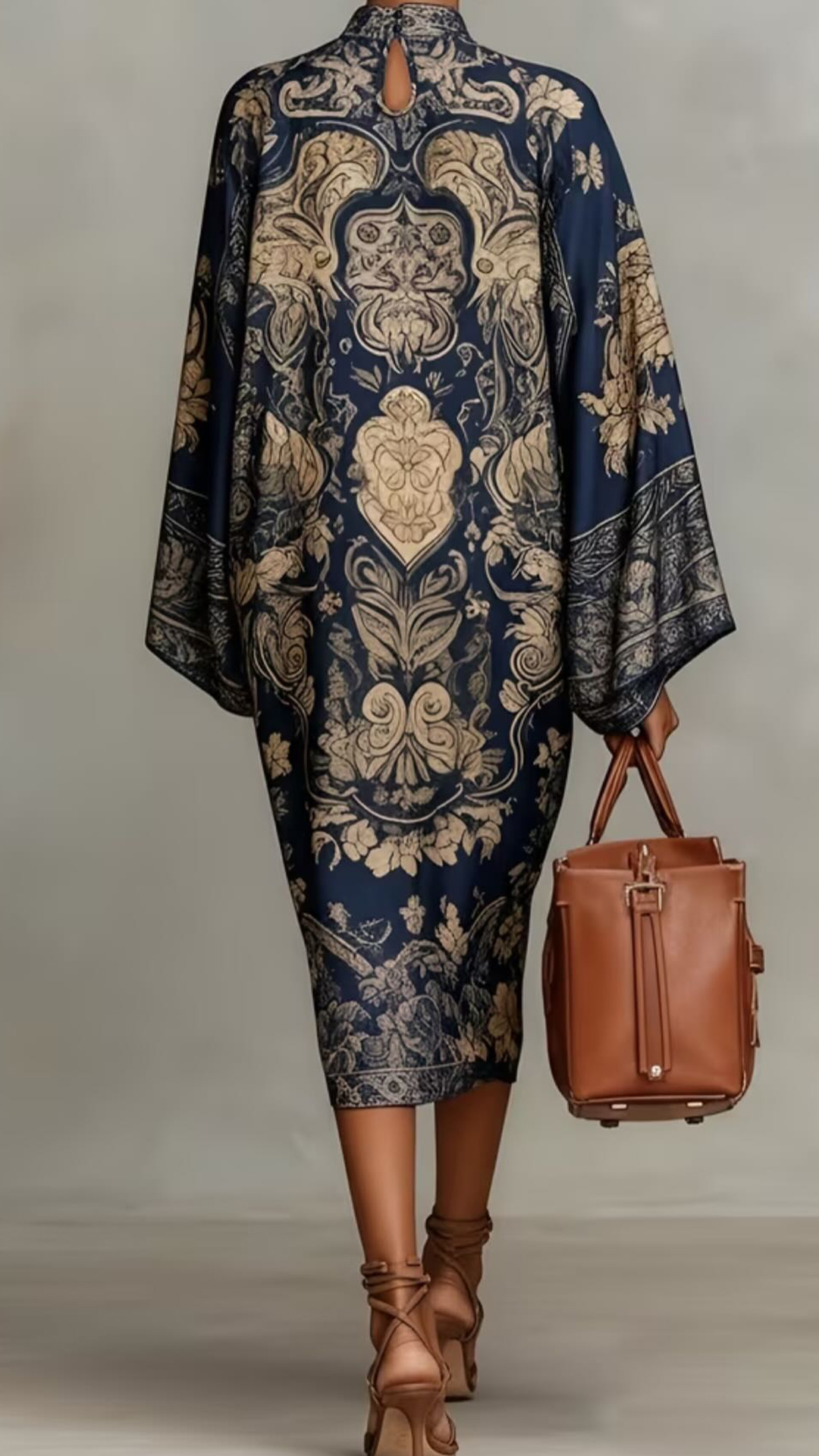 [Copy]Women's Leopard Print V-Neck Slim Fit Short Sleeve Long Dress