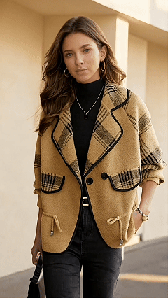 Women's Sweater Cardigan Sweater Jacket Shirt Collar Knit Patchwork Button Knitted Raglan Sleeves Spring Fall Daily Holiday Weekend Daily Stylish Casual Long Sleeve Plaid Color Block Black