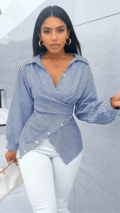 Women's Blouse Dressy Tops Plain Striped Elegant Vintage Daily Long Sleeve Shirt Collar Regular Tops Daily Work Holiday Ruched Buttons Print Black Pink Sky Blue Green Summer Spring