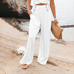 Women's Wide Leg Dress Pants Chinos Vacation Streetwear Casual Full Length Medium Waist Plain