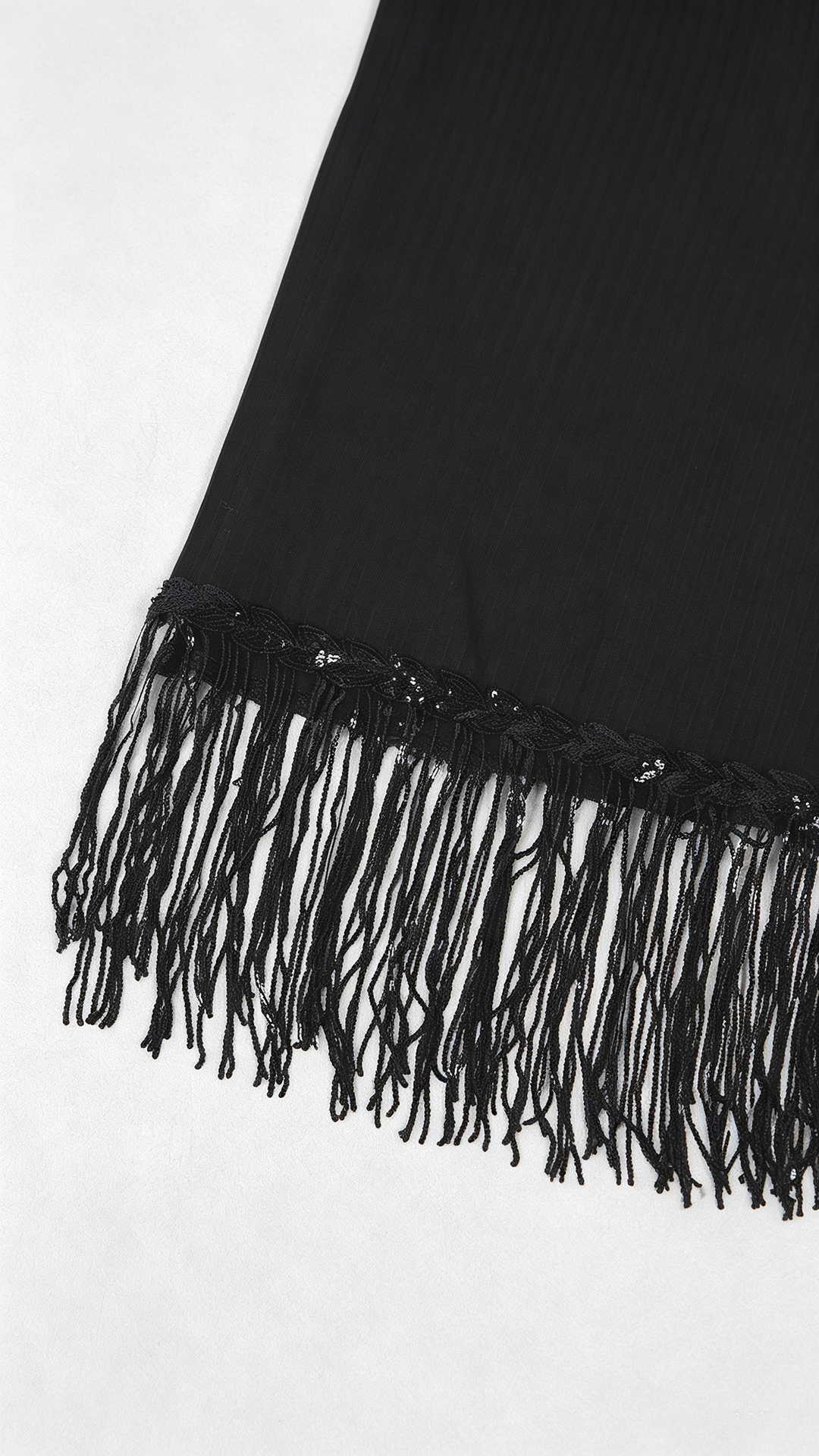 Black Fringe Dress Women – Elegant Cape Sleeve Mini Dress With Tassel Hem Boho Resort Wear Evening Outfit
