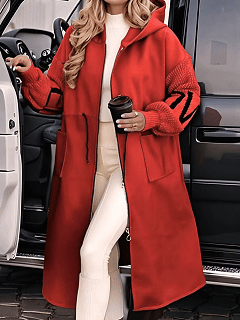 Women's wool knitted jacket with sleeves