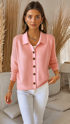 Women's Sweater Elegant Casual Soft Pure Color Ribbed Shirt Collar Knitted Long Sleeve Regular Tops Knit Outdoor Daily Weekend Black White Spring Fall