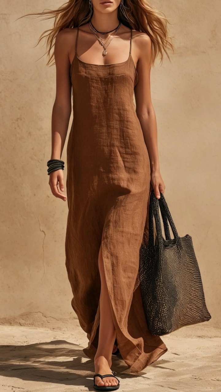 Women's Simple Sleeveless Spaghetti Strap Dress