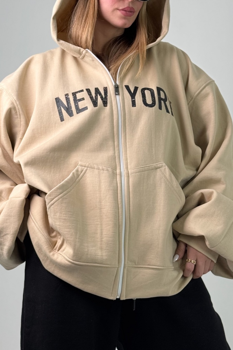 Women's fashionable letter print cardigan hoodie jacket