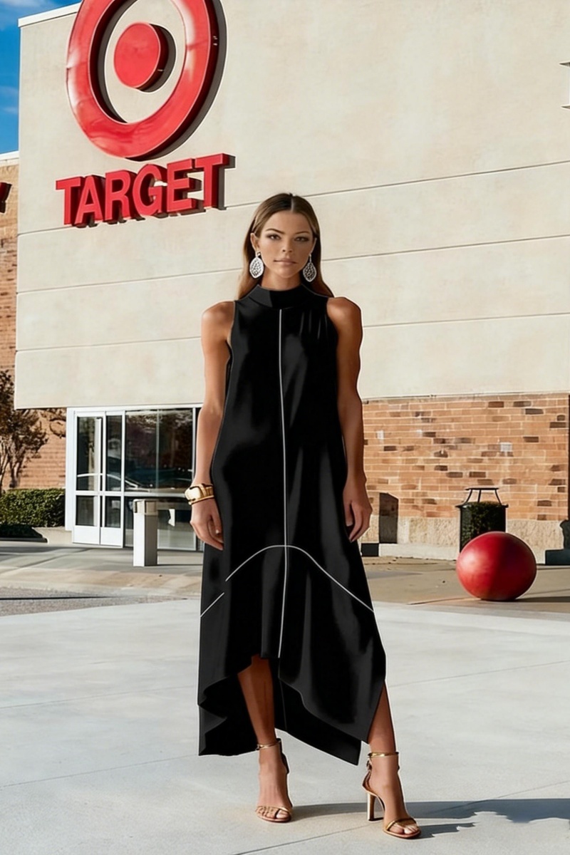 Women's sleeveless loose-fitting printed dress