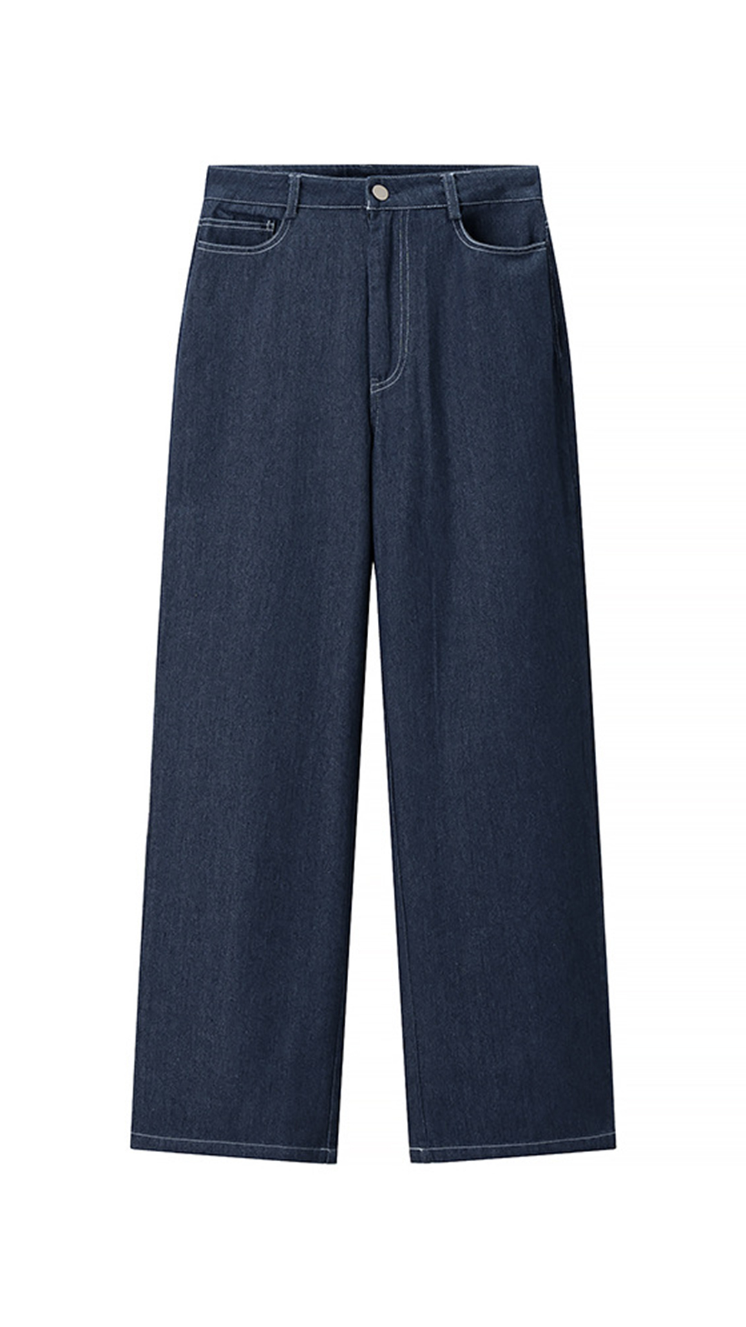 Women's Denim Square-Neck Fitted Waist Vest & Straight-Leg Pants Set