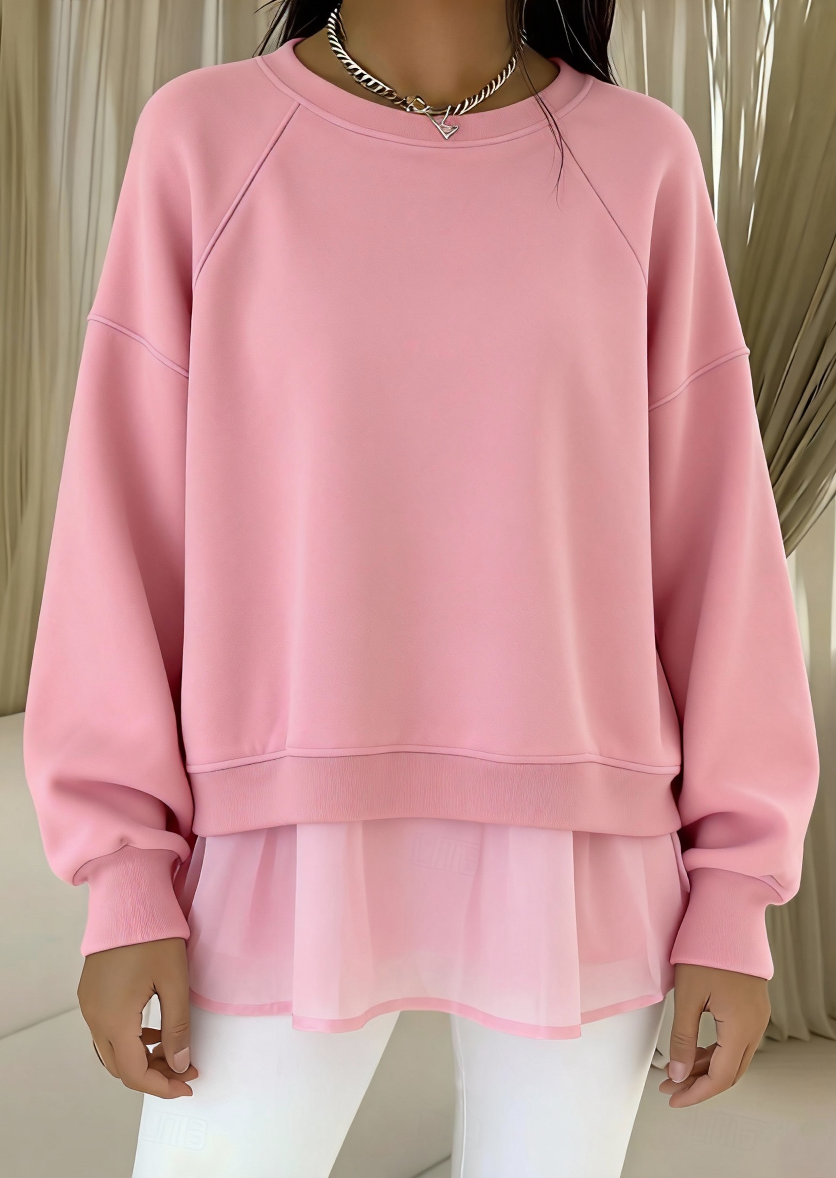 Women's sweatshirt with layered design, comfortable and casual (pre-or