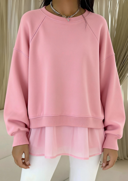 Women's sweatshirt with layered design, comfortable and casual (pre-order item)