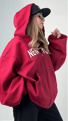 Women's fashionable letter print cardigan hoodie jacket