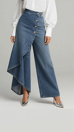 Women's High-waisted Relaxed Fit Wide-leg Jeans With A Stylish Design.