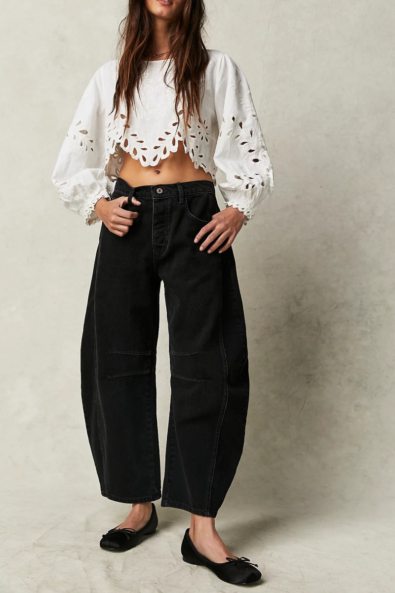 Retro banana-shaped harem jeans for women loose-fitting slimming casual dad-style carrot-leg trousers