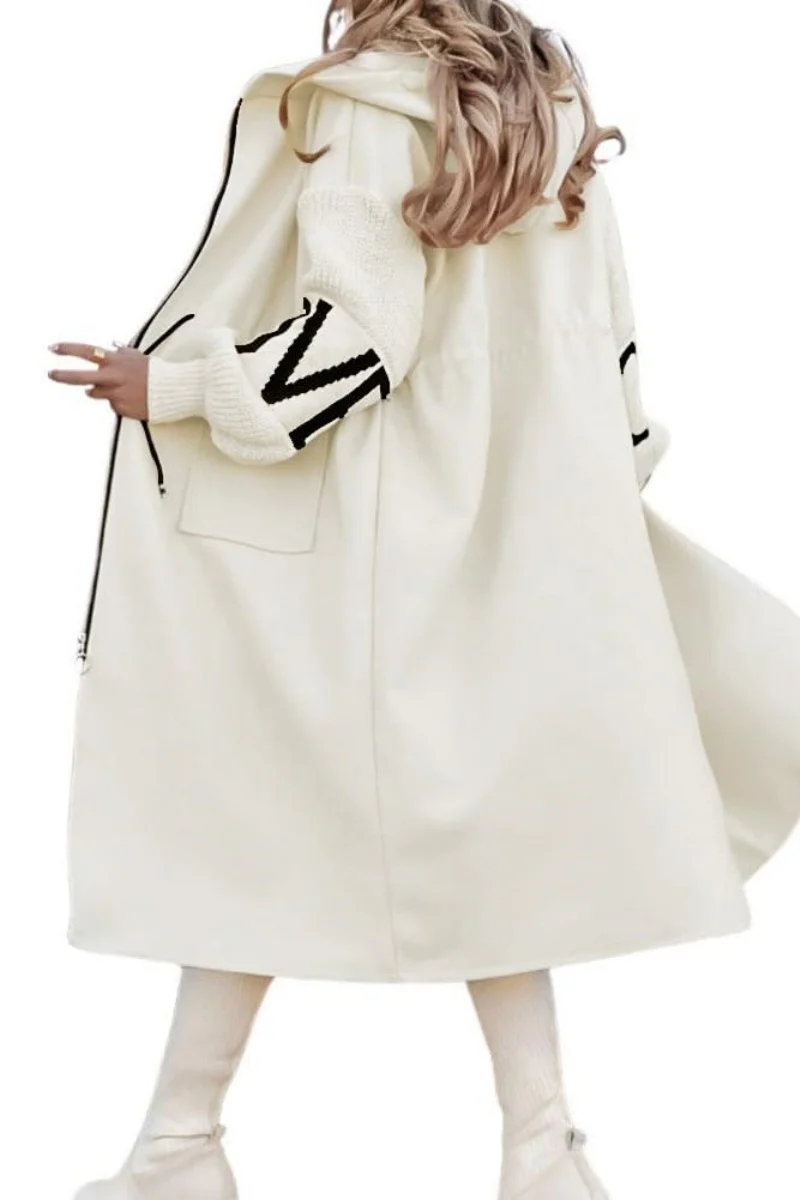 Women's wool knitted jacket with sleeves