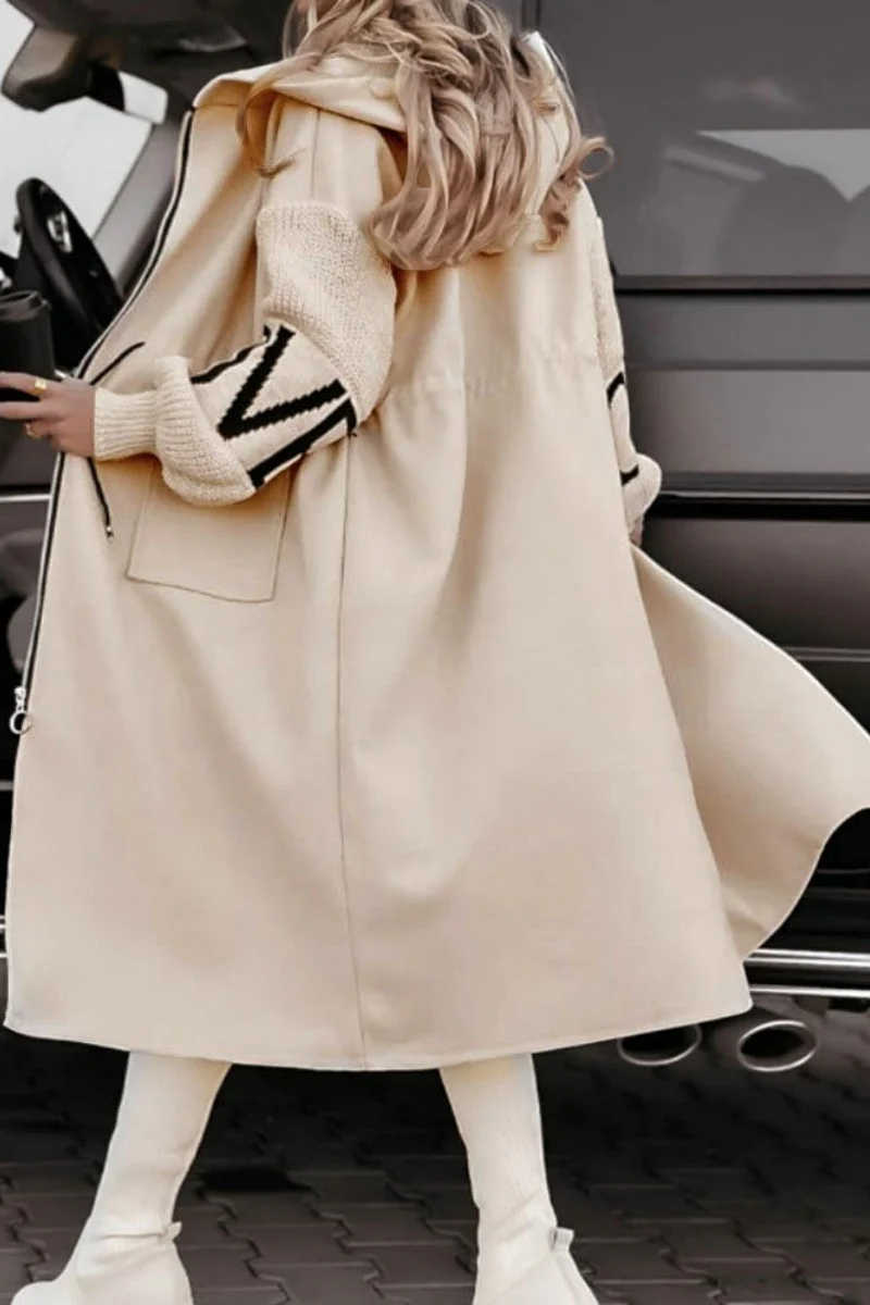 Women's wool knitted jacket with sleeves