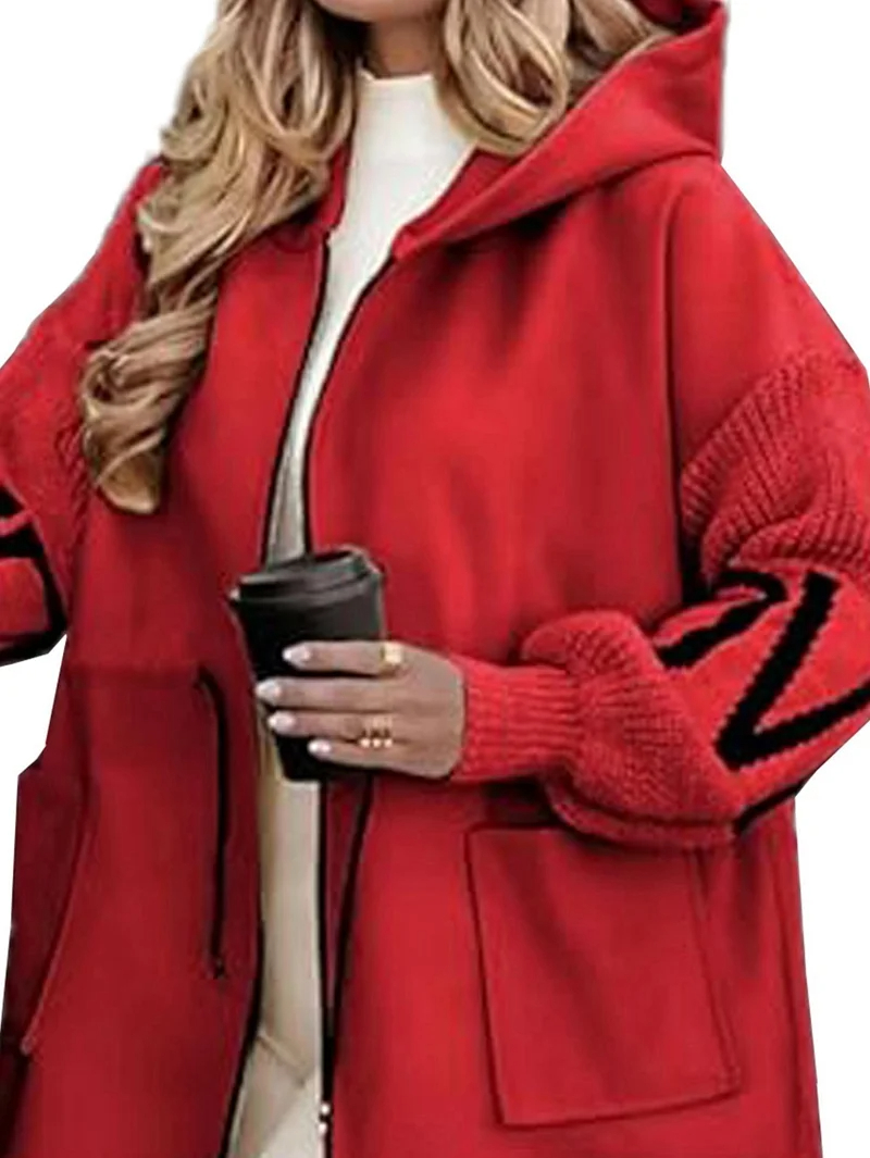 Women's wool knitted jacket with sleeves