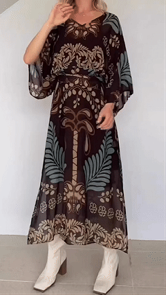 Women's Lace-up Bohemian-Style Chiffon Dress