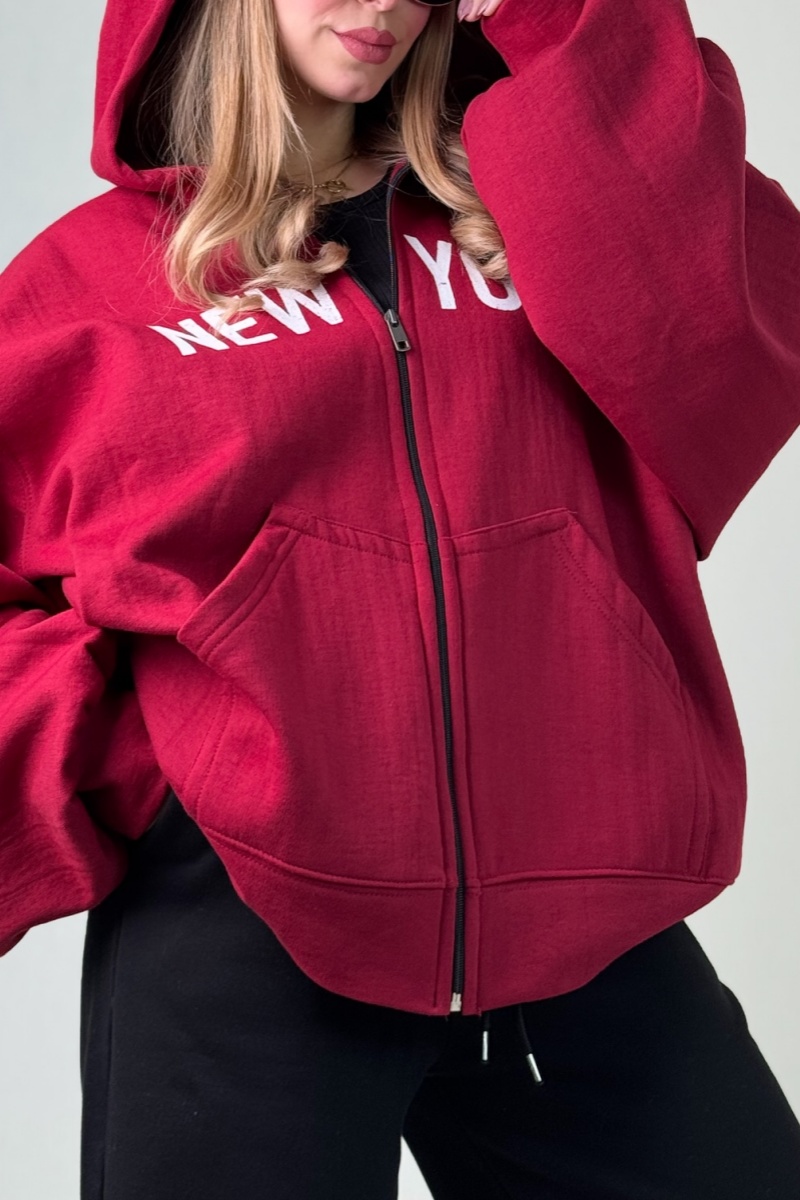 Women's fashionable letter print cardigan hoodie jacket