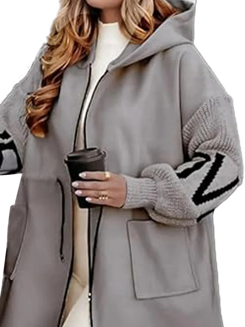 Women's wool knitted jacket with sleeves