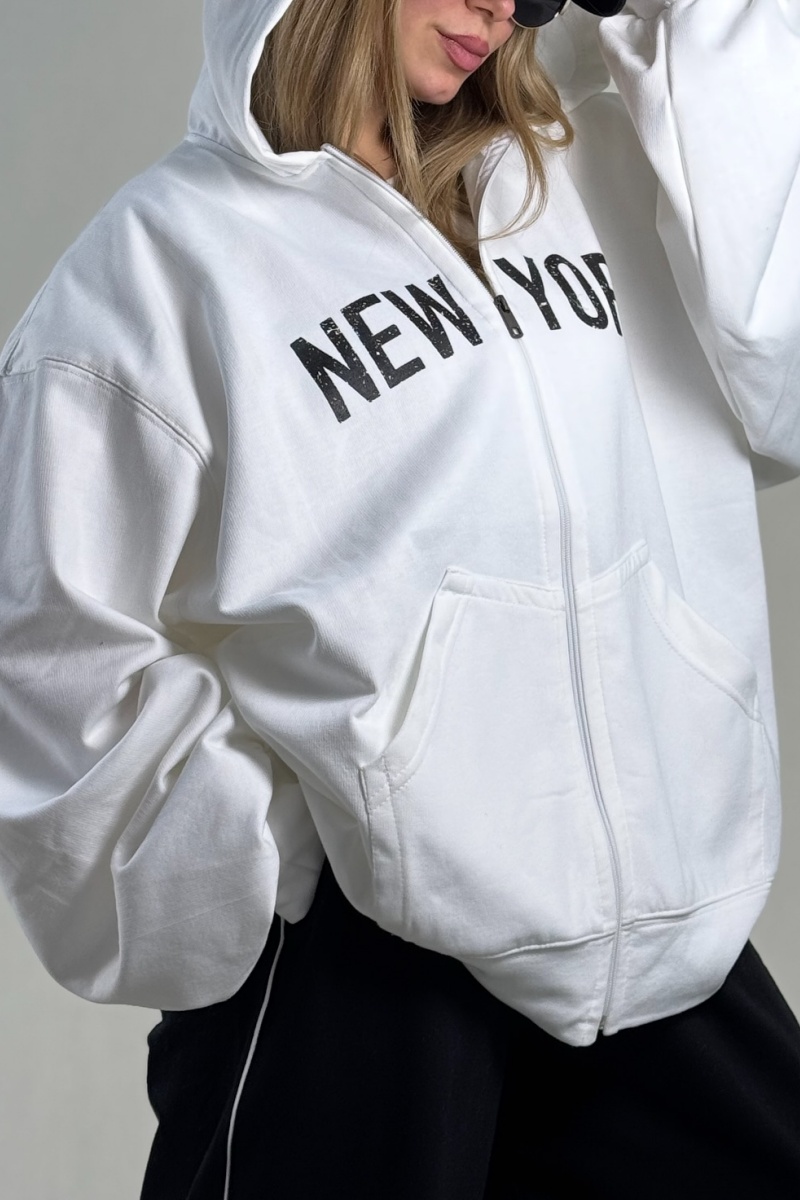 Women's fashionable letter print cardigan hoodie jacket