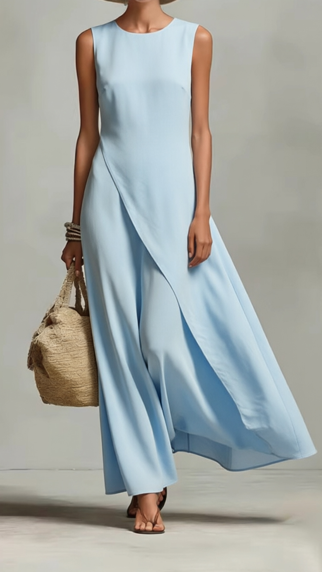 Spot 2026 New Spring And Summer Cross-Border Women'S Dress Sleeveless Asymmetric Hem Cotton And Linen Blended Dress