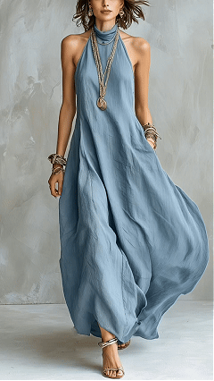 Women's Bohemian Style Off-Shoulder Loose Long Dress