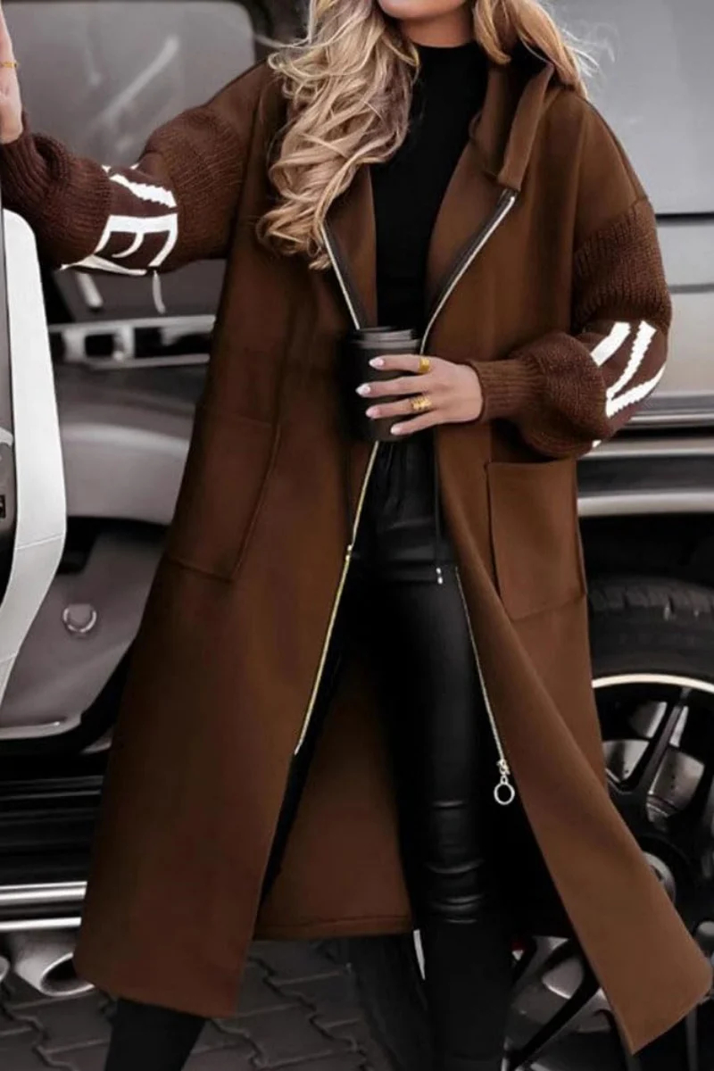 Women's wool knitted jacket with sleeves